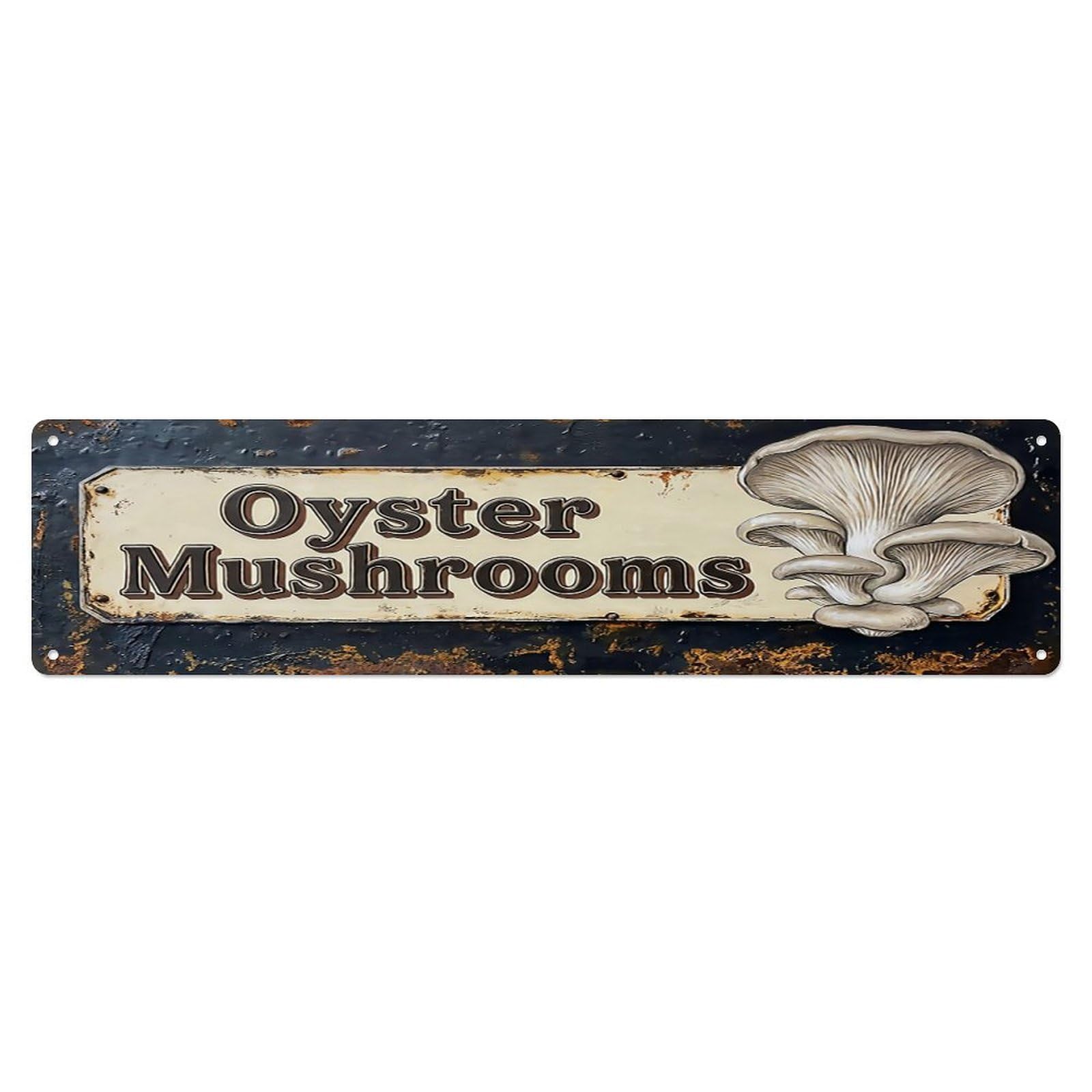 Vintage Oyster Mushrooms Fresh Farmhouse Metal Tin Sign