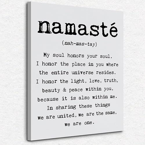 Nogrit Namaste Meaning Mindfulness Zen Yoga - Arte de pared de 11 x 14 pulgadas, decoración temática de meditación para el hogar, dormitorio, sala