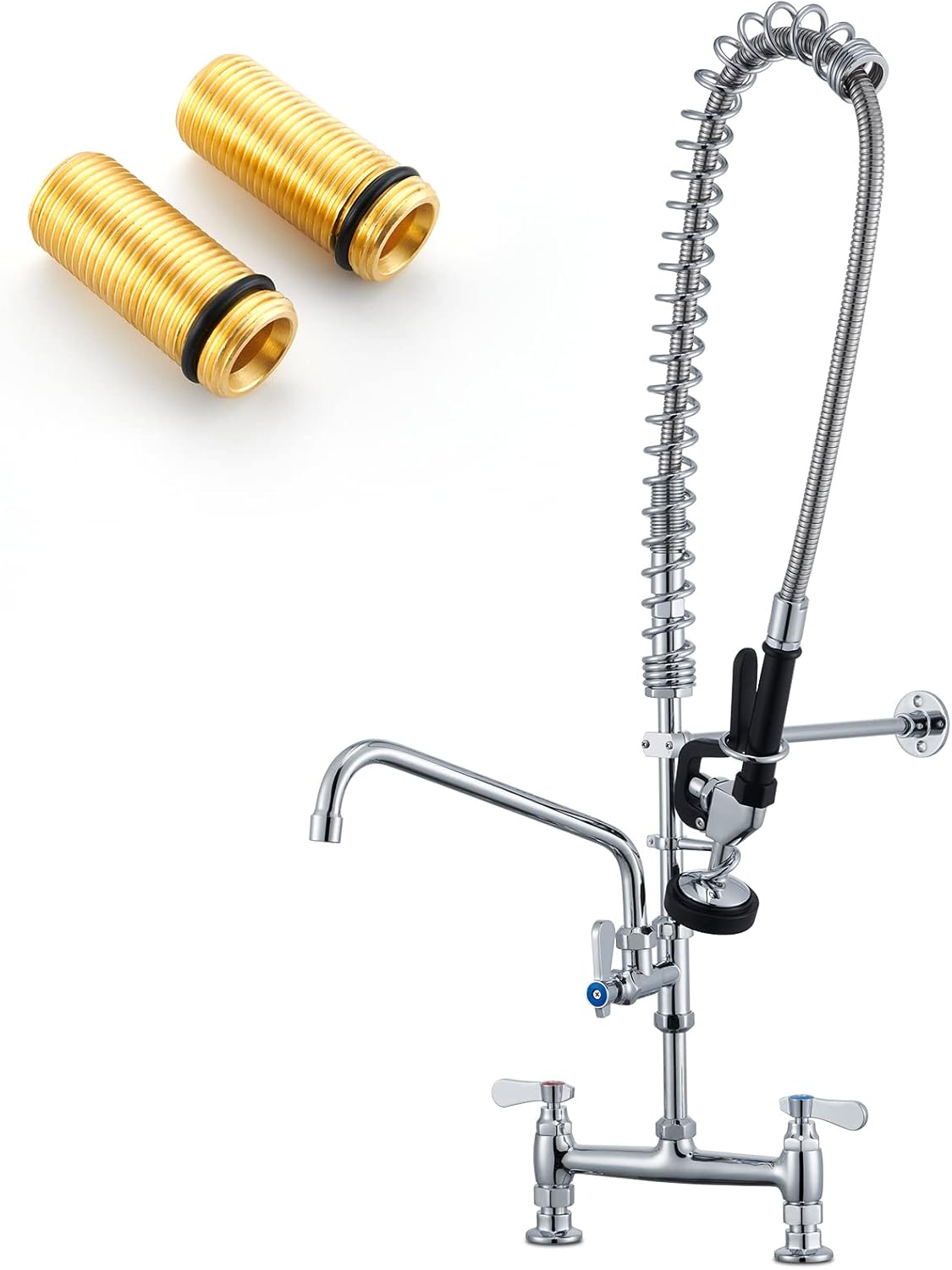 Favorpo Commercial Sink Faucets with Pull Down Sprayer 36" PreRinse