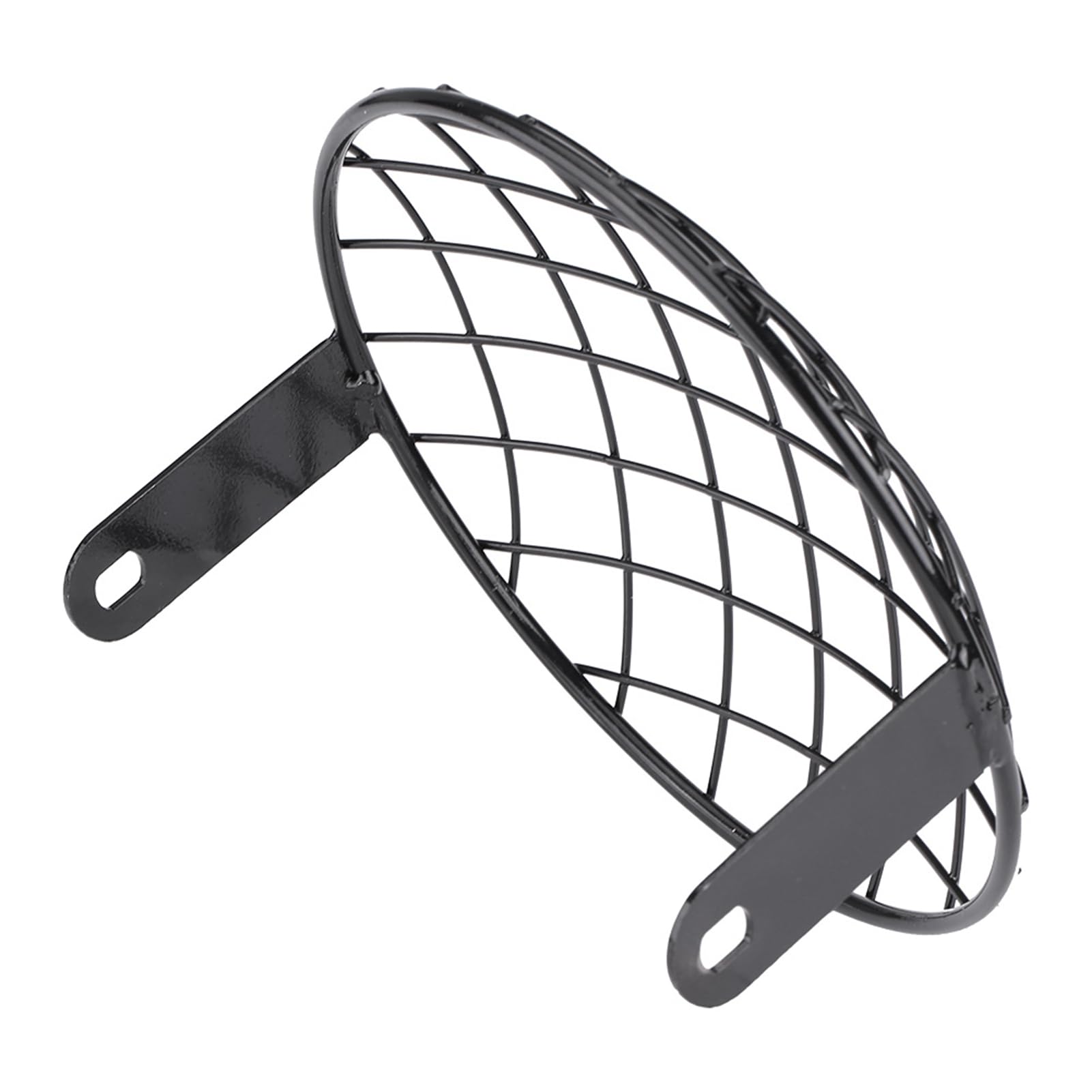 Copertura a griglia in rete per faro anteriore da 7 pollici per moto, mascherina universale per faro anteriore da Cafe Racer, griglia in metallo con motivo a diamante e protezione (Nera)