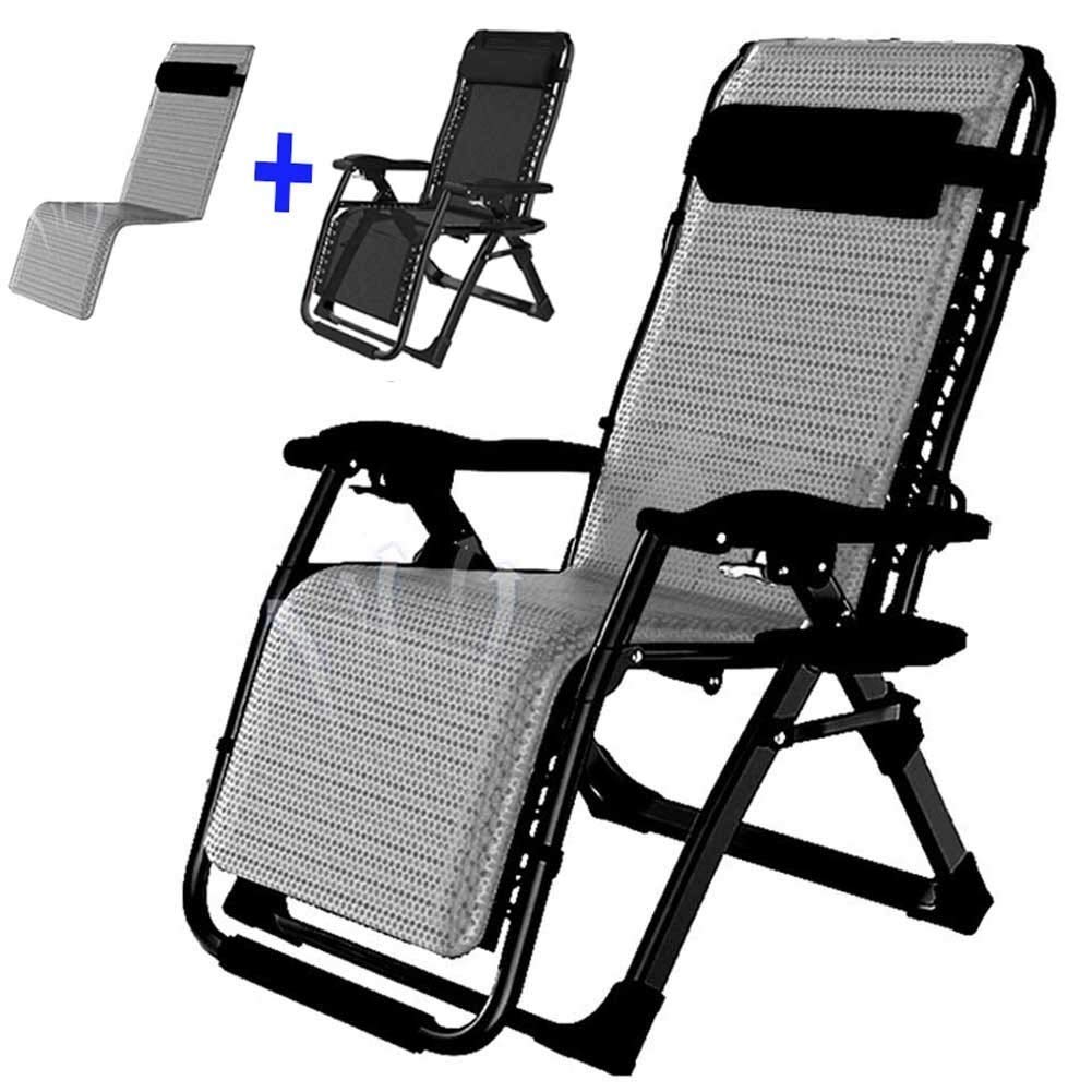 WOTZOV Sun Loungers Chair Folding Portable Breathable Lounger Adjustable Backrest Beach Garden Outdoor Patio Sun Lounger Add Removable Pearl Cotton Pad Recliner Beautiful Scenery
