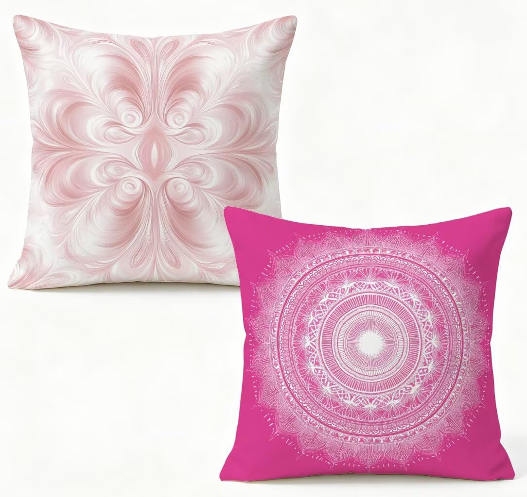 Funda Cojín 70 x 70 Juego de 2, Rojo Funda Almohada 70x70 cm Cojines Sofa Bohemia Cushion Covers Lino con Cremallera Oculta para Sofá Decoración del Hogar, Regalos Mujeres Primavera Verano 4-I3273U