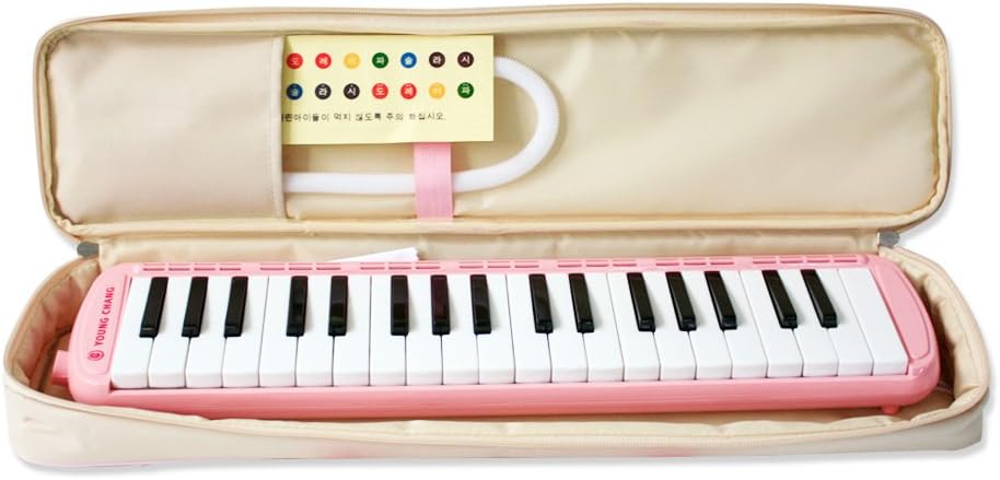 Youngchang 37 Piano Keys Students Melodica Musical Instrument with Carrying Bag - Pink YM-NC37
