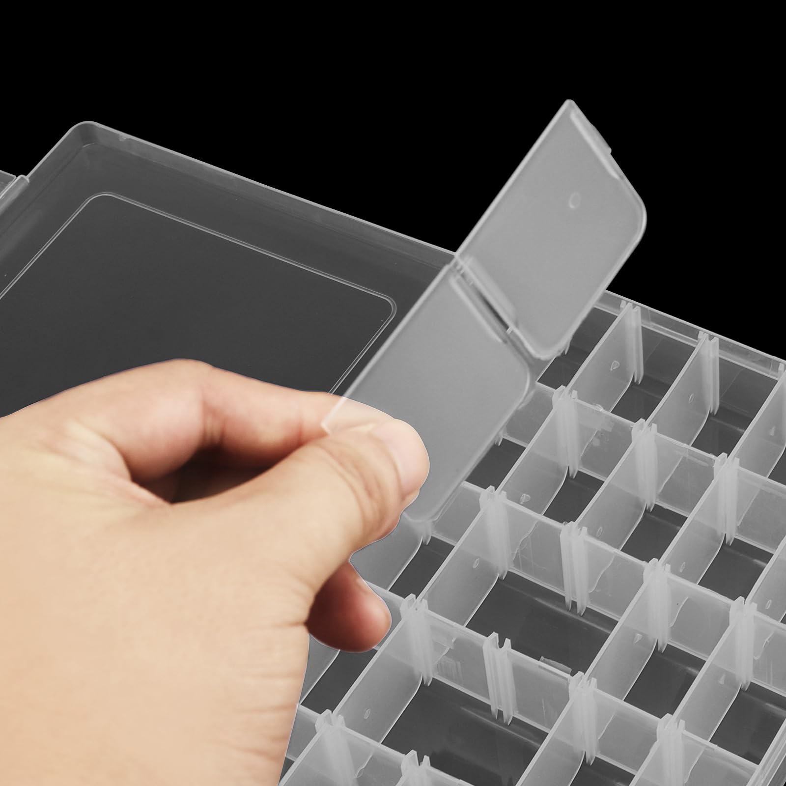 MANCHAP 4 Organizer Trasparenti Per Perline - 36 Scomparti Regolabili Ciascuno, 27x17x4 Cm - 3
