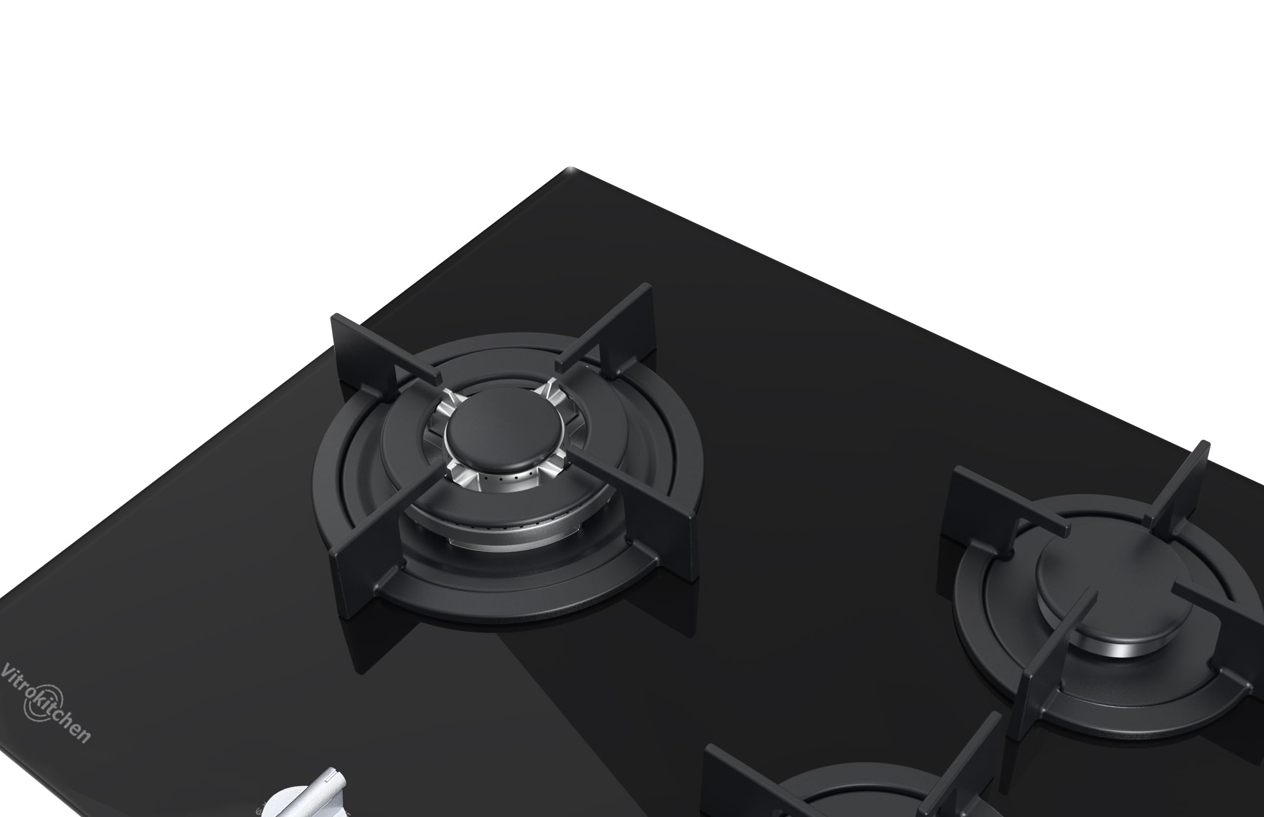 Vitrokitchen CG605NB - Placa Cristal Gas Butano 3 fuegos con encendido electrónico, seguridad Gas-Stop, 60cm