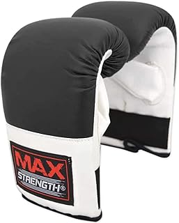 Guantes de boxeo de color negro y blanco, elásticos, seguros, para muñeca L/XL