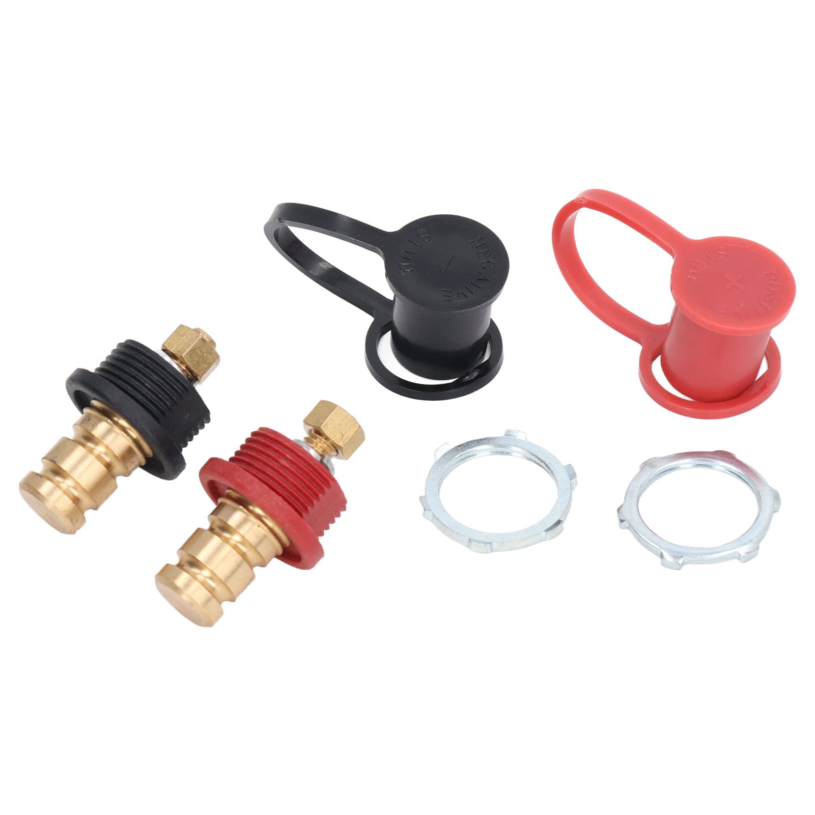 Greluma 1 paar 250A M10 batterijoplaadpaal, 3/8 stud externe batterijterminals met waterdichte afdekking, 20 mm stud batterijlader jumperpaal voor Greluma 1 paar 250A M10 batterijoplaadpaal, 3/8 stud externe batterijterminals met waterdichte afdekking, 20 mm stud batterijlader jumperpaal voor