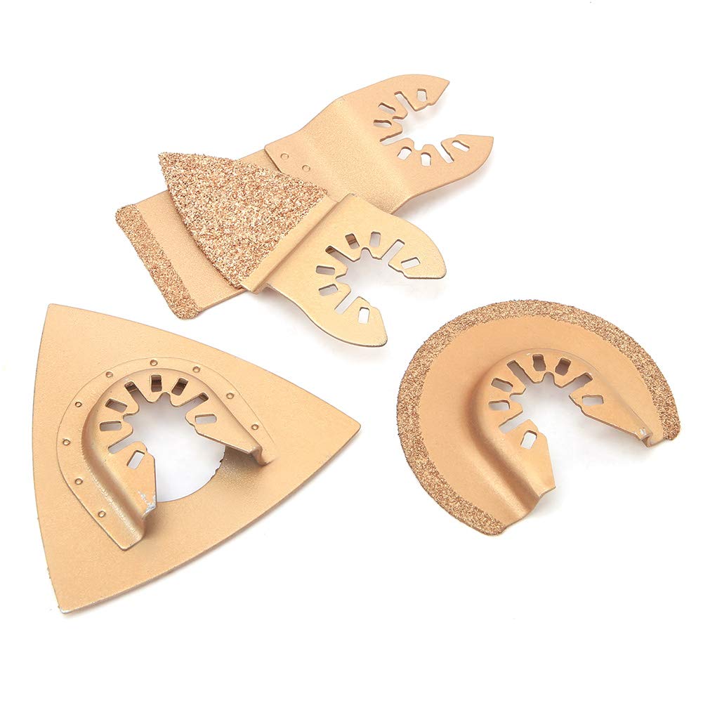 Lot de 4 Lames de Scie en Carbure pour Outils d'Oscillation Multifonction - Compatible avec Systèmes Multifonctions Populaires - Accessoire de Coupe Précise pour Travaux de Bricolage et Industrie