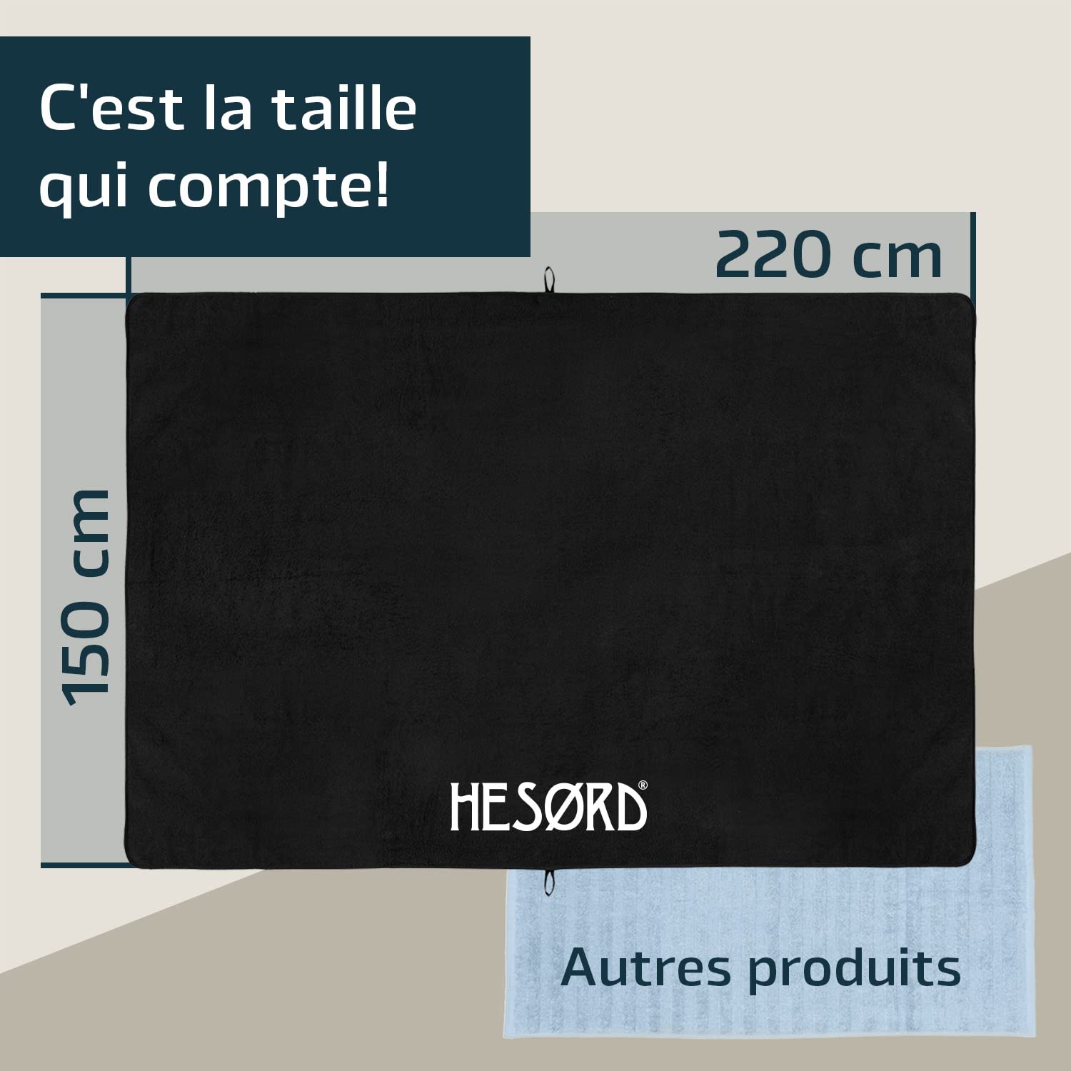 Serviette de Bain/Serviette de Sauna XXL, 150 x 220 cm, Pur Coton en éponge de qualité, pour Les Femmes et Les Hommes de très Grande Taille, Noir