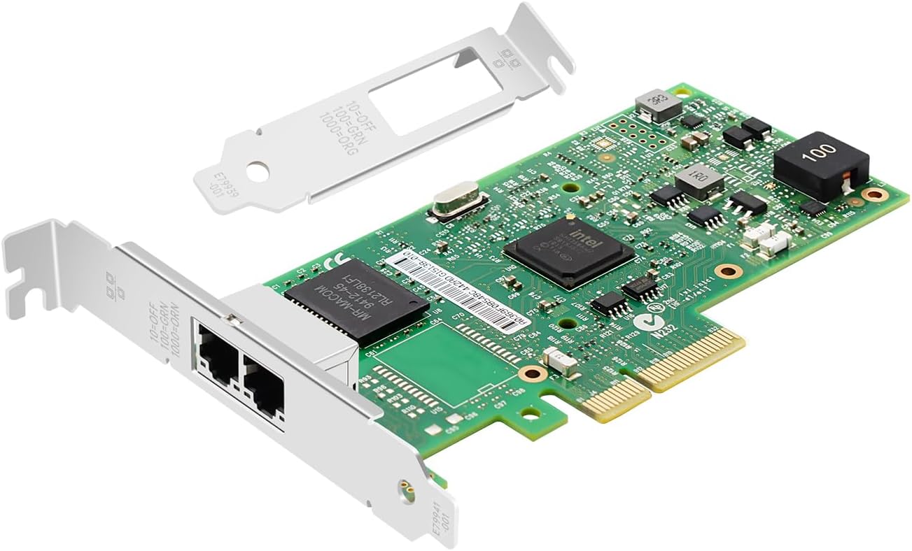 PCIe X4 Gigabit Dual-Port Server Network Card,with Intel I350-T2 RJ45 Adapter LAN NIC Card for Support Windows/Windows Server/Linux/Freebsd/VMware