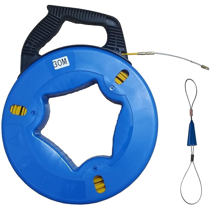 Buy Fish Tape Steel Wire Puller 4mm 100Foot With a wire storage