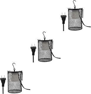 minkissy Abajur Para Répteis 3 Peças Lâmpada De Calor Para Répteis Plataforma De Frade Preservação De Calor Abajur Anti-Escaldadura Tampa De Queimadura Suporte De Lâmpada De