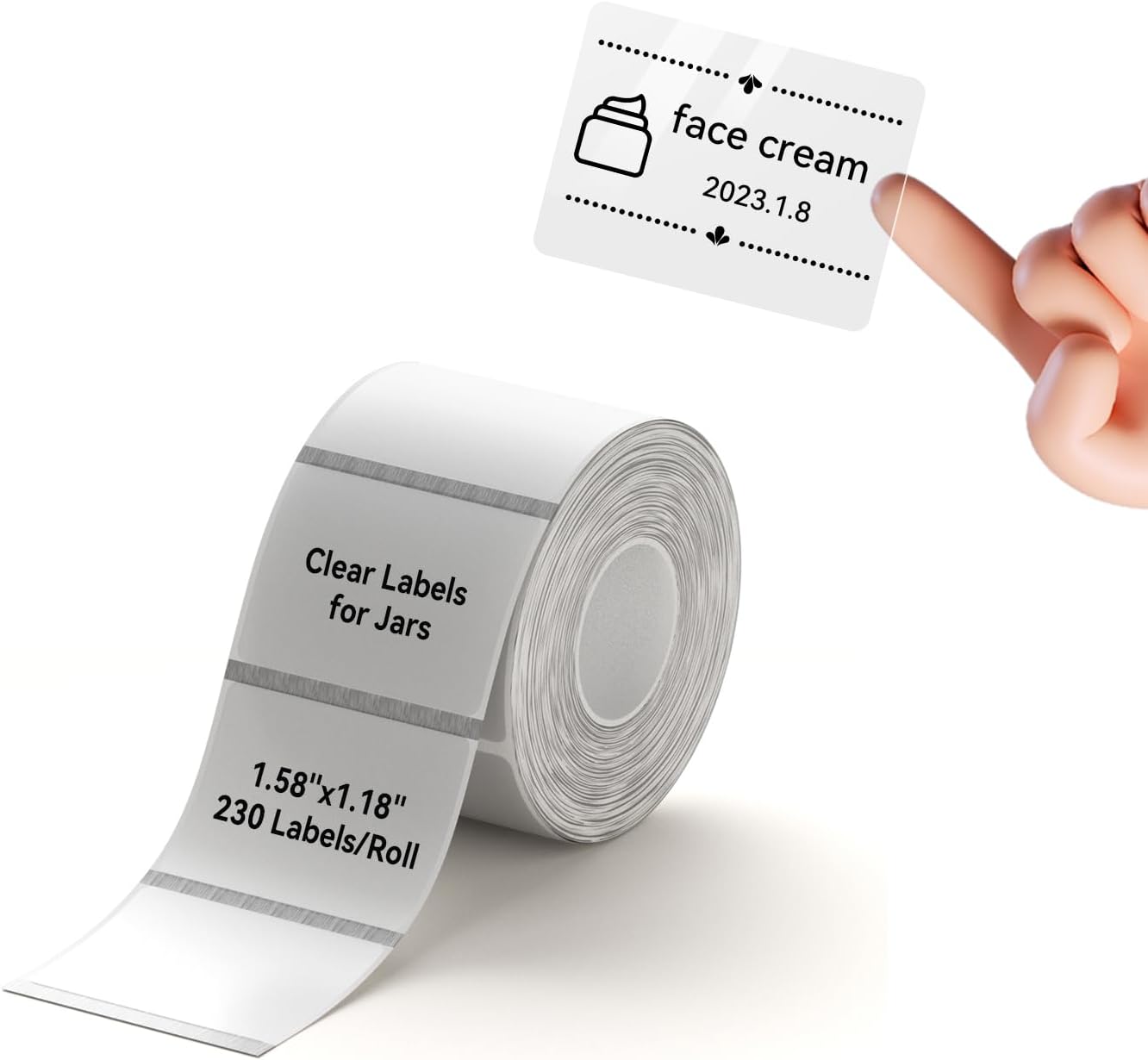 NIIMBOT Label Maker Tape 40×30mm Transparent Label Print Paper Compatible for NIIMBOT B1 B21, Thermal Sticker Paper 1.57'' x 1.18'' Waterproof Labeling Tape Replacement 230 Labels/Roll