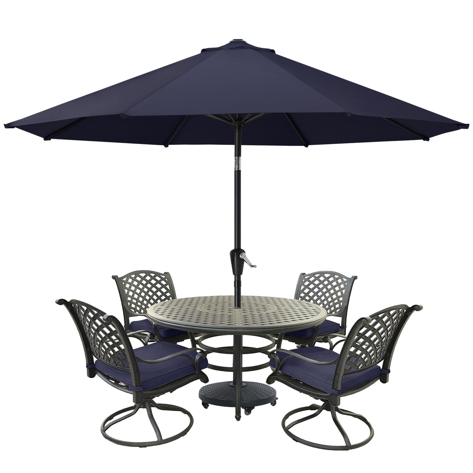 MASTERCANOPY Patio Umbrella for Outdoor Market Table -8 Ribs (10ft,Navy Blue)