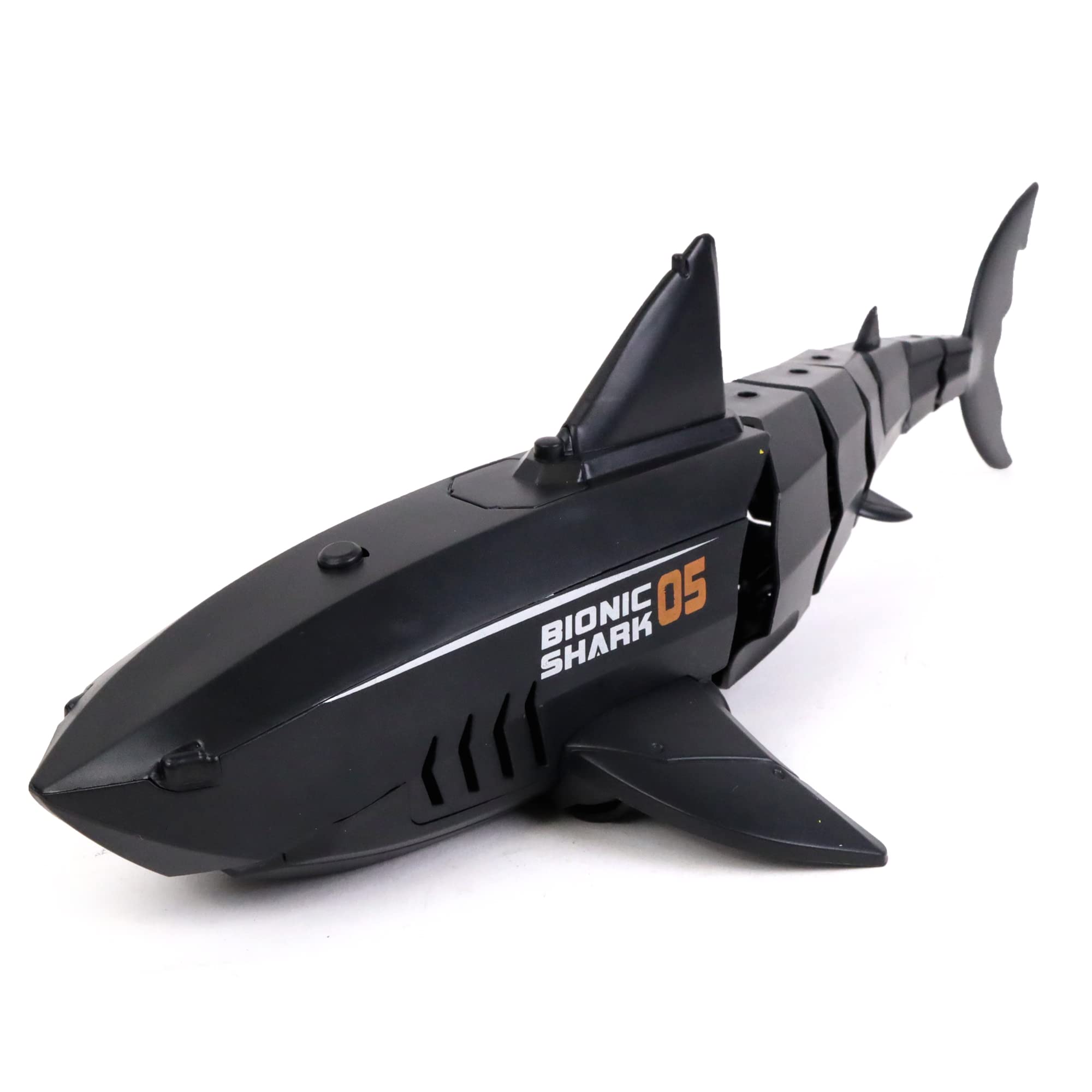 TURBO CHALLENGE - Requin - Sharkbot - 094870 - Animal Télécommandé - Noir - 1/6 - Prêt à Nager - Batterie Rechargeable et Piles incluses - Plastique - À Partir de 8 Ans