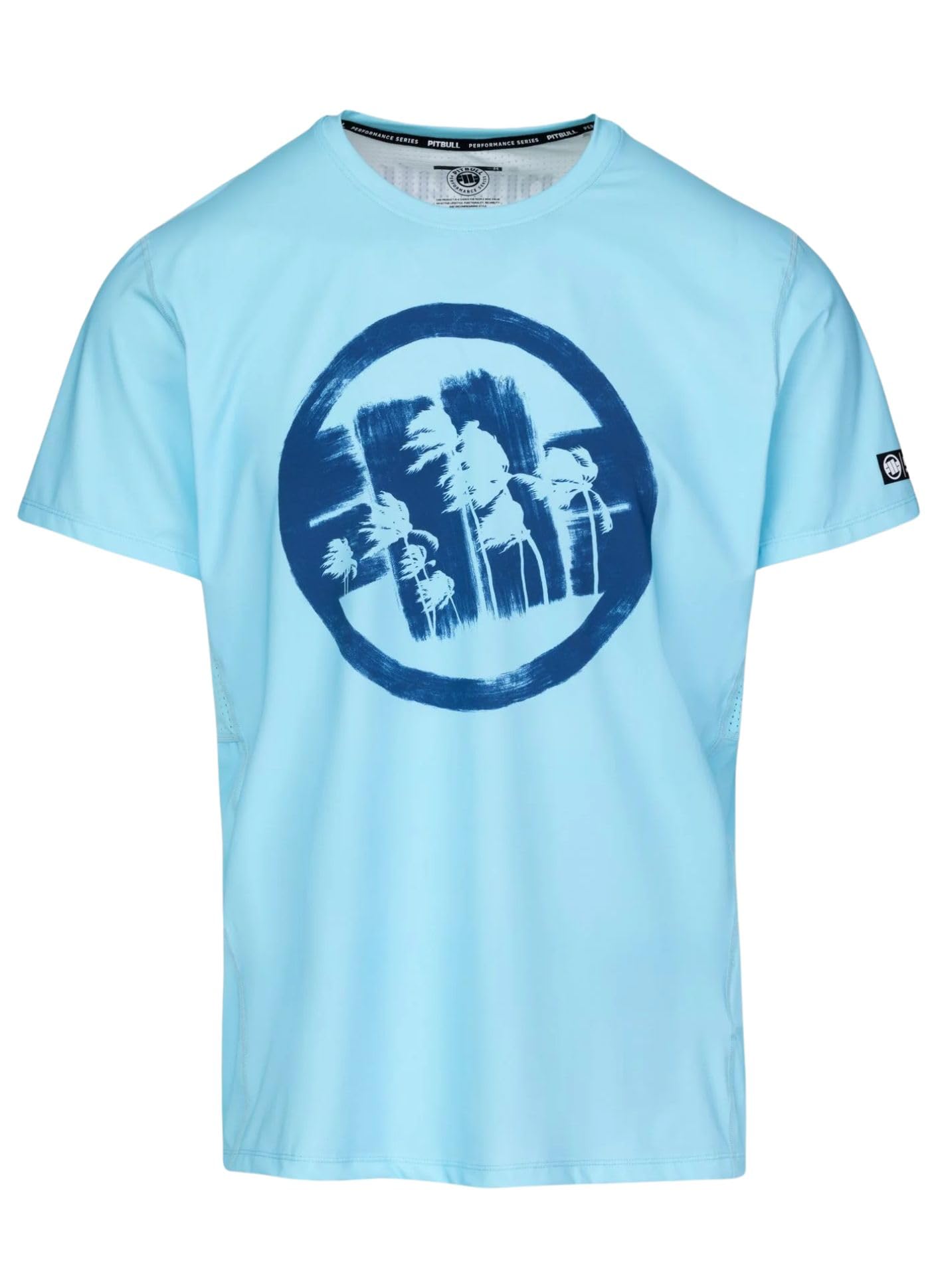 PITBULL- T-Shirt Herren MESH Logo Palms, Trainingsshirt, Funktionsshirt