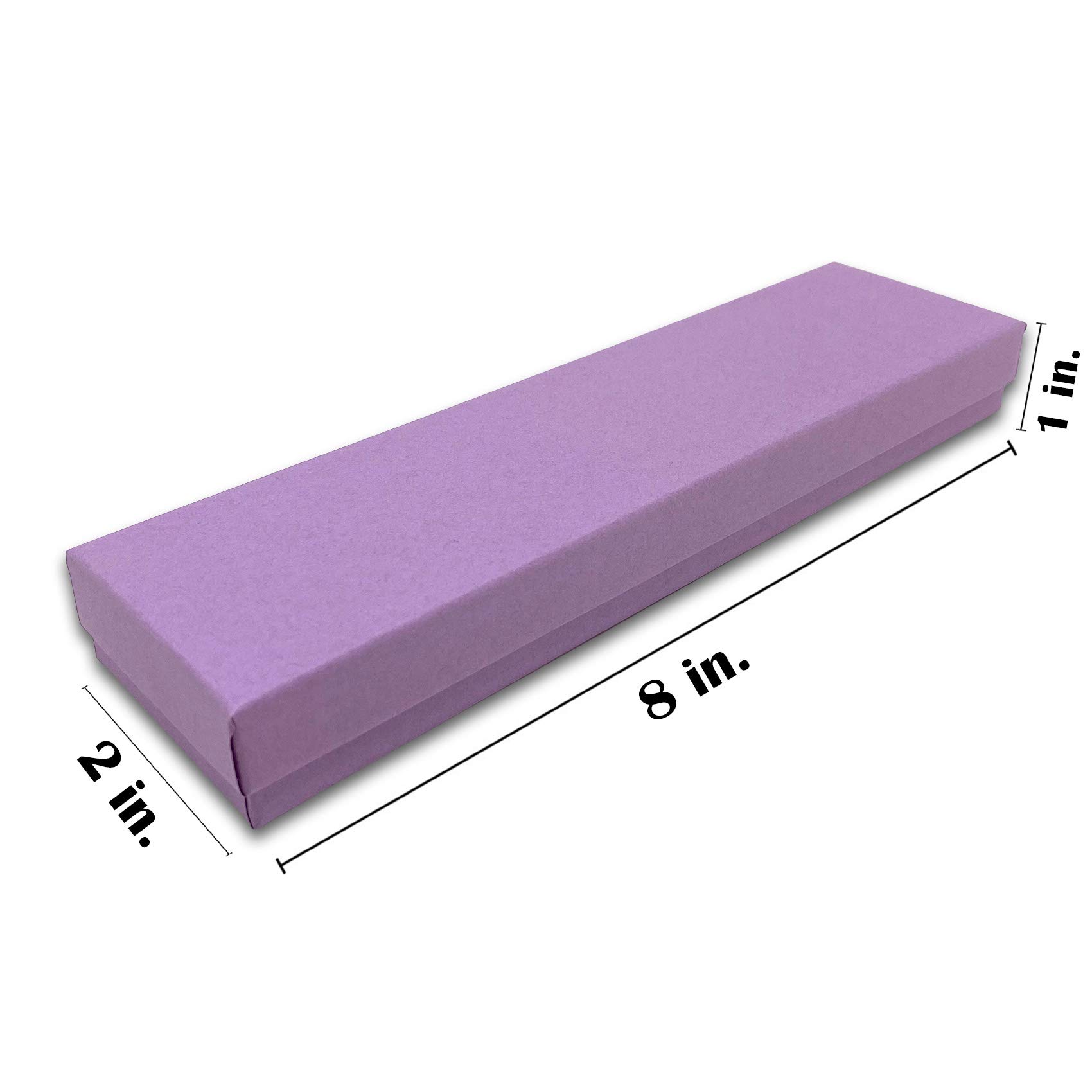 TheDisplayGuys #82 Geschenkboxen/Schmuckkästchen aus Kraftpapier, mit Baumwollpolsterung und Deckel, Violett, 20,3 x 5,1 x 2,5 cm, 25 Stück