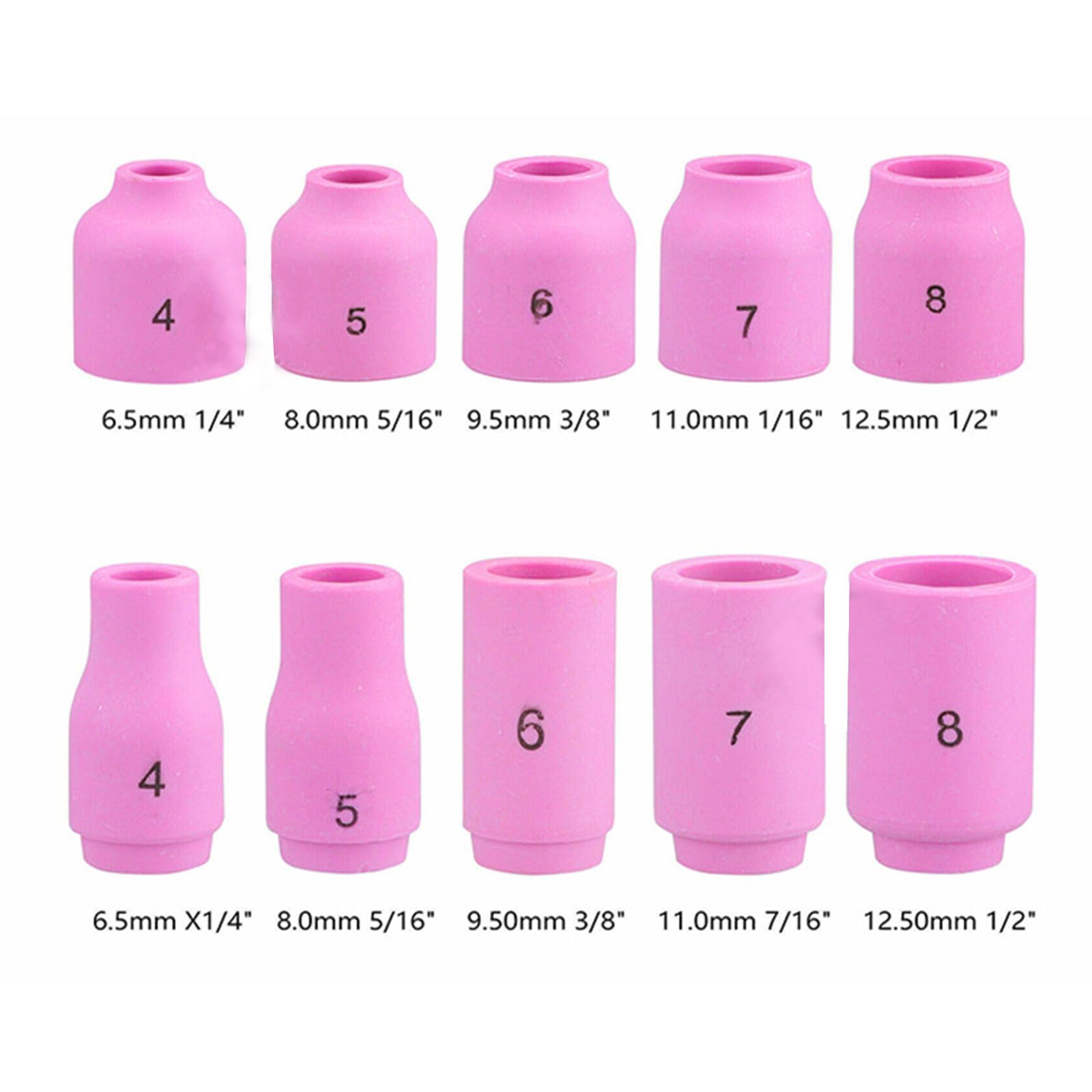 Kit de 49 piezas de accesorios de antorcha de soldadura TIG, kit de vasos de vidrio para WP-17/18/26, accesorios de soldadura, consumibles, kit de lentes de gas, tapa trasera, boquilla de pantalla de