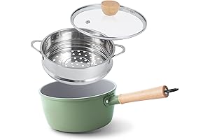 ROCKURWOK 3 QT Ceramic Nonstick Sauce Pan with Steamer