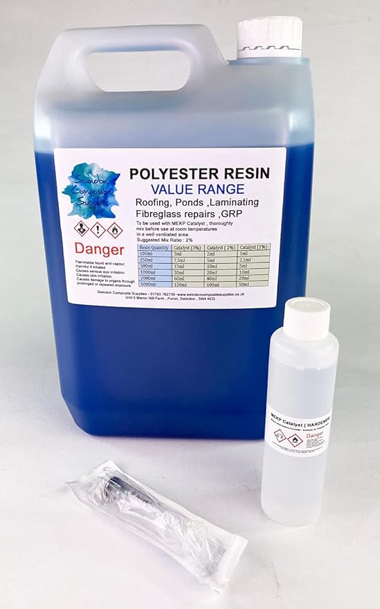 Fibreglass Resin Polyester Value 5kg GRP, Roofing, Ponds, Laminating