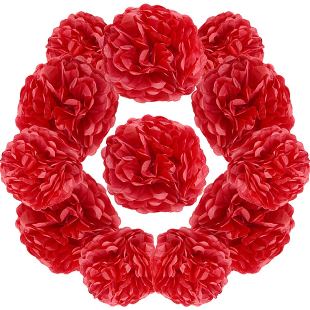 Yosawo 12 Stück Seidenpapier Pompoms Dekorpapier Blumenpusch