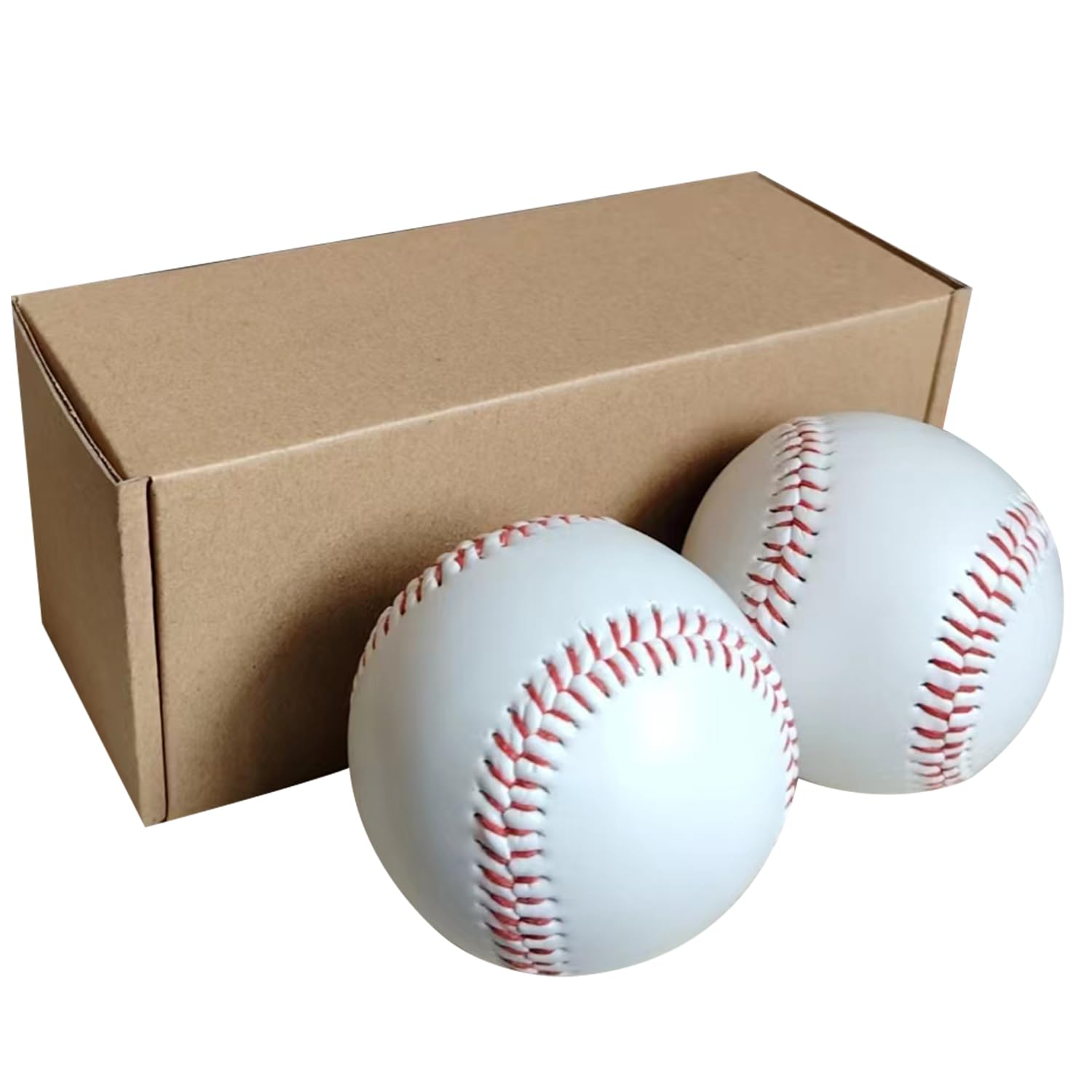 Soft Baseballs Pack of 2 - Synthetic Leather, Rubber Core - 9 Inch - Ideal for Youth & Adult Baseball Tiluobat