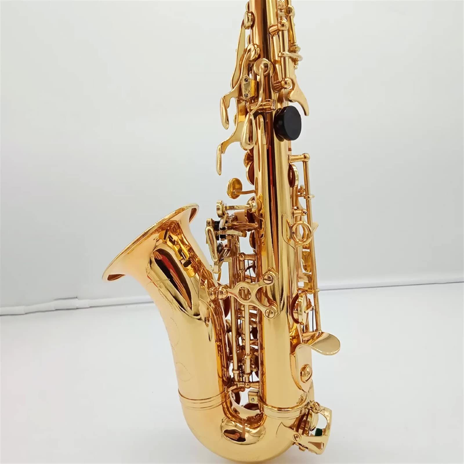 Saxofón Profesional Saxofón Curvo Profesional BB Latón Chapado En Oro Niños Adulto Saxofón Instrumento