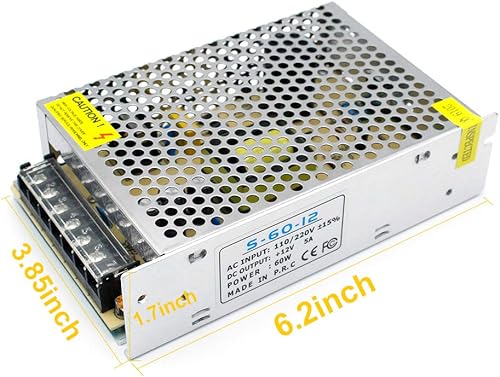 Miniatura 6 de Transformador para tira de luz LED, 100-240V AC a DC 12 Volt LED Driver, Transformador para tira de luz LED, 12V fuente de alimentación LED,