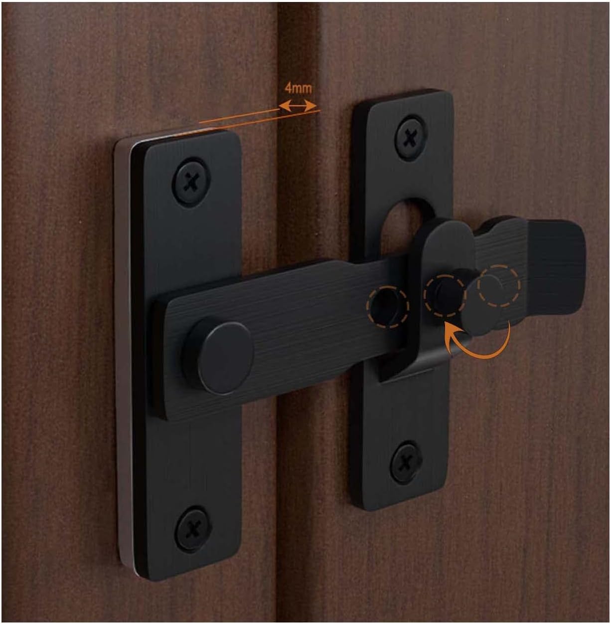 Fence latch Door Lock Hardware, Adjustable Anti-theft latch, fence door lock, barn door latch,lock barn door locks and latches(Black)