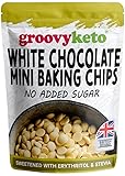 White Chocolate Chips Buttons by Groovy Keto | No Added Sugar | Made with Milk | Baking Chips | Sweetened with Stevia Erythritol | Diabetic Friendly Low Carb Chocolate | Keto Friendly | 210g Pouch