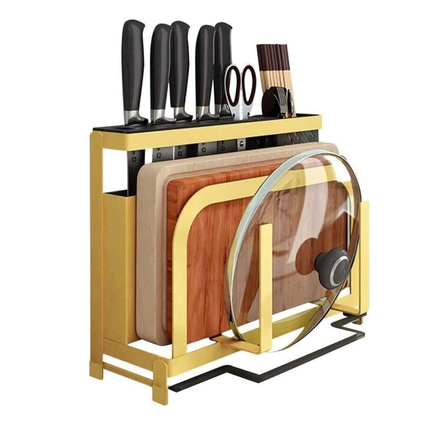 Stojak Kuchenny na Noże Bez Noży, Metalowy Blok Noża Uchwyt Do Przechowywania Noży Organizator Deska Krojenia Stojak Pokrywa Akcesoria Kuchenne Knife Block(Yellow)