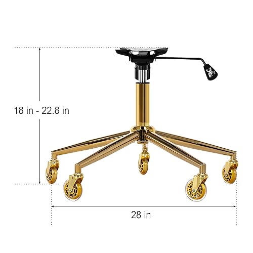 Miniatura 3 de Frassie Juego de sillas de juegos de oficina en casa con base de metal con cilindro de soporte de placa inferior, 5 ruedas de goma