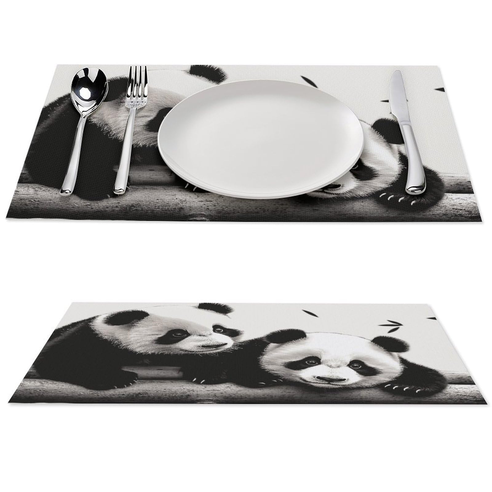 Sets de table Pandas antidérapants et lavables résistants à la chaleur