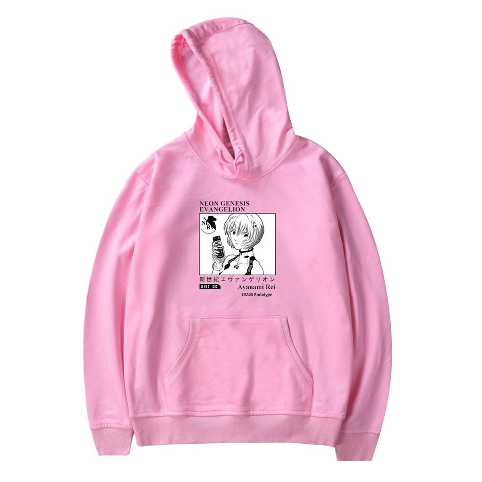 Men Women Anime Neon Genesis Evangelion Hoodies Long Sleeve Ikari Shinji Ayanami Rei Asuka Langley Pullover Sweatshirt
