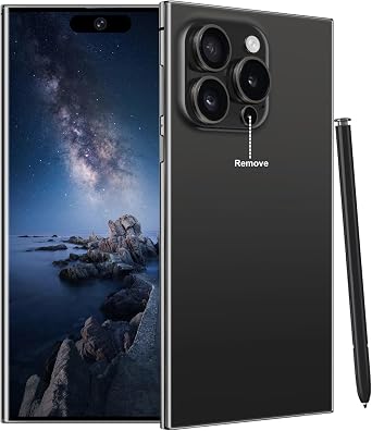 Unlocked Cell Phones Smartphones 5G Phone Android 13 Mobile Phones 8GB+256GB/7 Display/48MP+108MP Camera/6800 mAh/Dual SIM/Build-in Pen Black