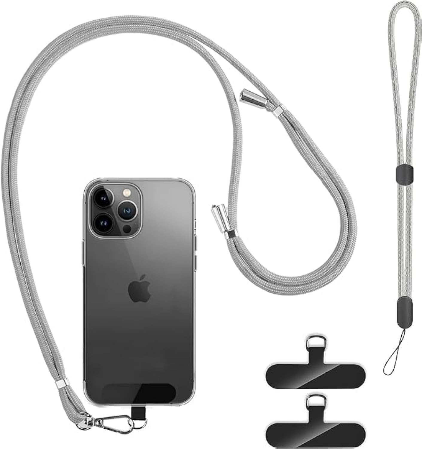 2 Packs Mobile Phone Lanyard with 2Pcs Phone Patch Tether Tab,T Tersely Adjustable Nylon Neck Strap Lobster Clasp Hanging Strap Safety Tether for Most Smartphones Cell Phone Accessories