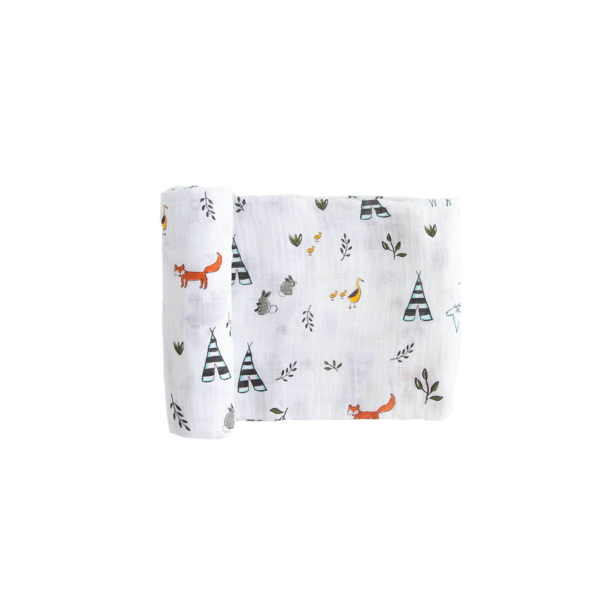 Little Unicorn Premium Cotton Swaddle Baby Blanket | Breathable Fabric | for swaddling, Play, Nursing & More (Forest Friends)