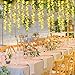 DEEMEI 20 Branches Wisteria Garlands Artificial Flowers Wisteria Vine Rattan Silk Hanging Flowers with LED Strings Lights for Wedding Arch Home Garden Outdoor Ceremony Decor