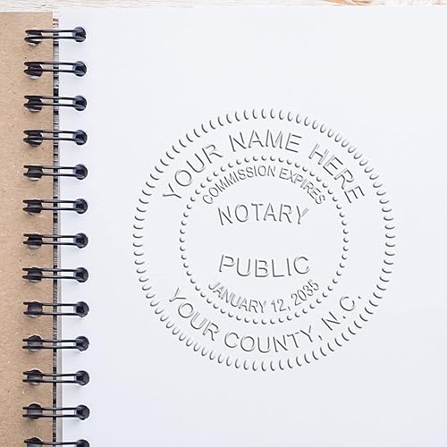 Miniatura 4 de Sello público de notario personalizado para Carolina del Norte, sello suave gris, alcance de sellado 1-12, impresiones crujientes, mango de agarre