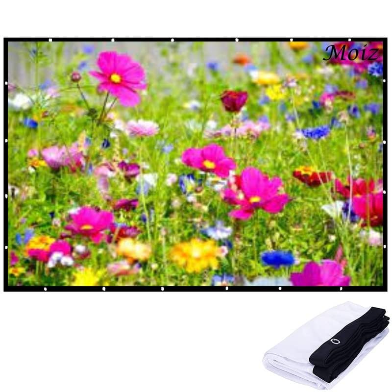 Image of 106 inch Inch Projector Screen Upgraded inch 16:9 HD Portable Eyelet Screen Premium Indoor Outdoor Anti-Crease Projection (92 inch Inch (W) x 52 inch Inch (H) - 106 inch Inch Diagonal)