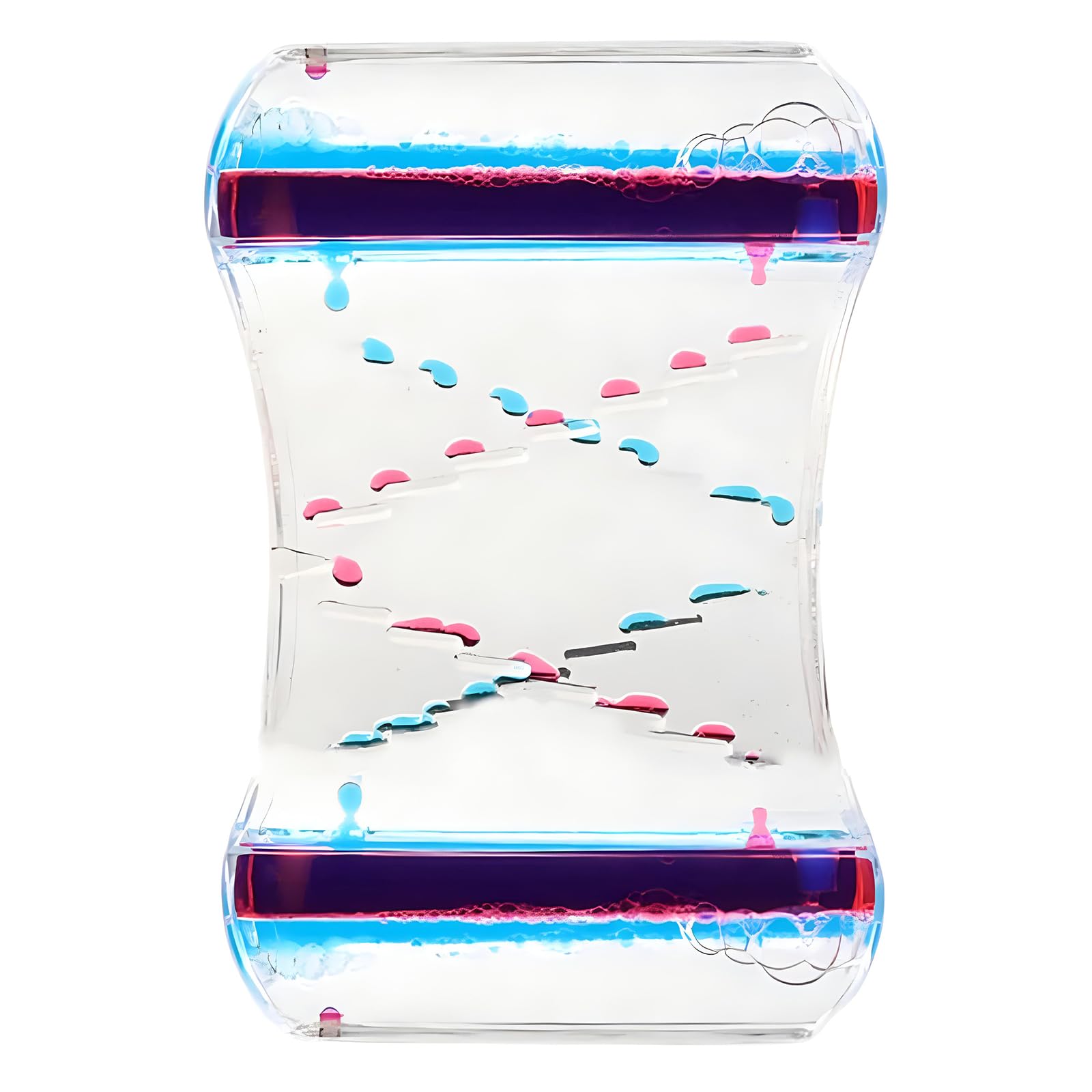 Liquid Motion Bubble Timer Sensory Toy for Relaxation Autism, ADHD,Sensory Needs,Stress Relief, Anxiety, Liquid Hourglass Toy for Kids and Adults (Blue+Red)