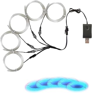 Neon light 5-in-1 meter Wire,5V USB Aadapter Illuminated decorative wire, suitable for birthday parties, Thanksgiving and other occasions. (ice blue)