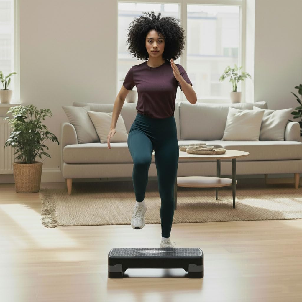 VirtuFit Essential Aerobic Fitness Planche à stepper réglable en hauteur et antidérapante pour aérobic, gymnastique et fitness