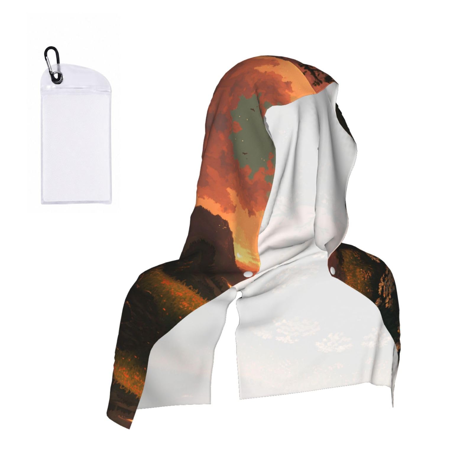 MLTRFGJ Summer Sunset Print Cool Hooded Towels And Keep Them Cool For Several Hours.