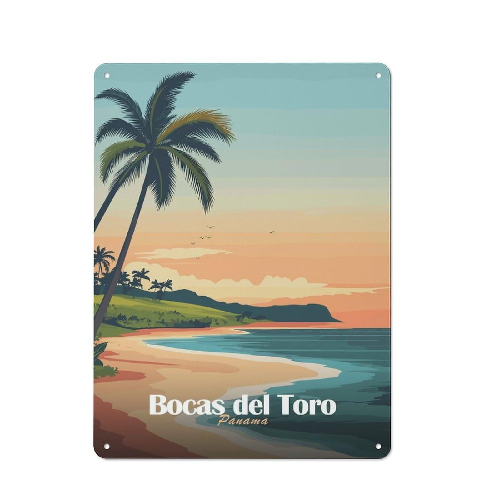 Retro Retro Metal Sign 40x30cm Featuring Bocas Del Toro, Panama, Garage Wall Decor for Garage, Hobby Room, Office Or Man Cave