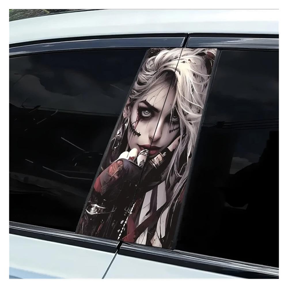 Auto Accessory 2pcs Car B-Pillar Stickers Girl Smooth Material Protection Film