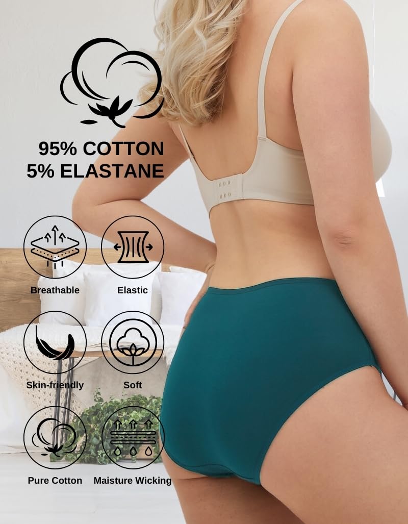 ALYA UNDERWEAR Premium Intimo, Cotone Biologico, Vita Media, Mutande Donna, Traspirante, Confortevole, Morbido Slip, Flessibile, Mutandine, Confezione Multipla (S … 3XL)