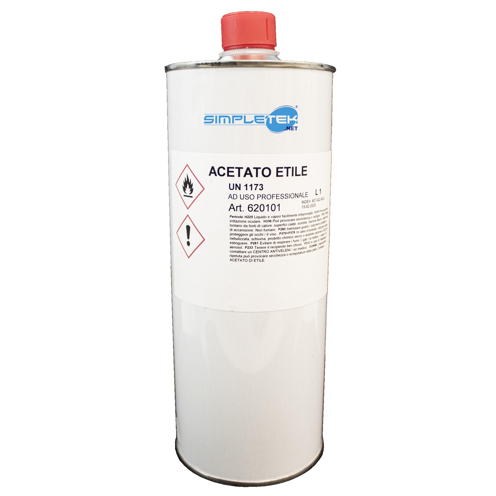 SIMPLETEK - Acetato di Etile 1L per Resine Sintetiche Acriliche Polistirene Restauro