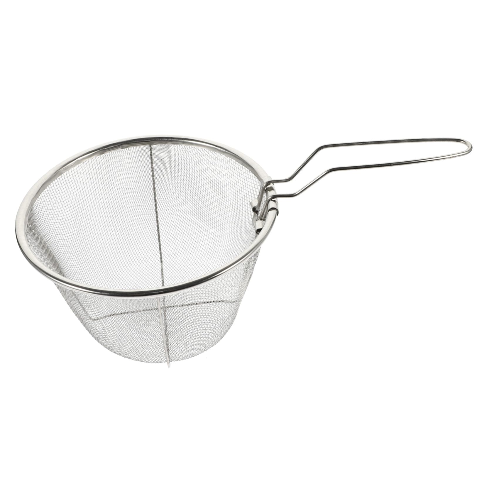 Panier à friture inox 18cm passoire ronde pliable poignée longue frites snacks maison