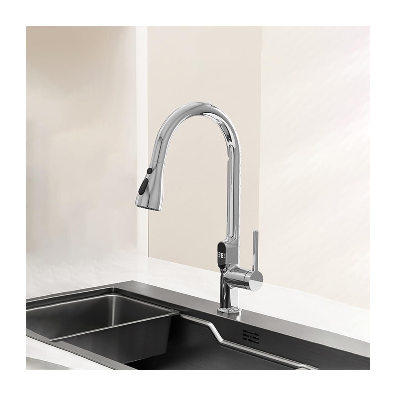 Robinet d'évier de cuisine avec pulvérisateur pull down 3 modes - 8